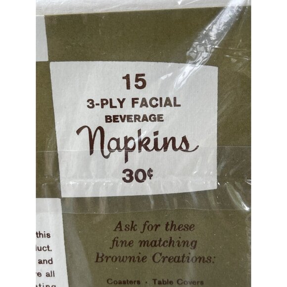 Vintage 15 Rust Craft Brownie Beverage Napkins With Fun Life Bird Estate NEW NOS - Picture 4 of 4